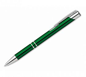Ручка шариковая OLEG, металл, зеленая/серебро